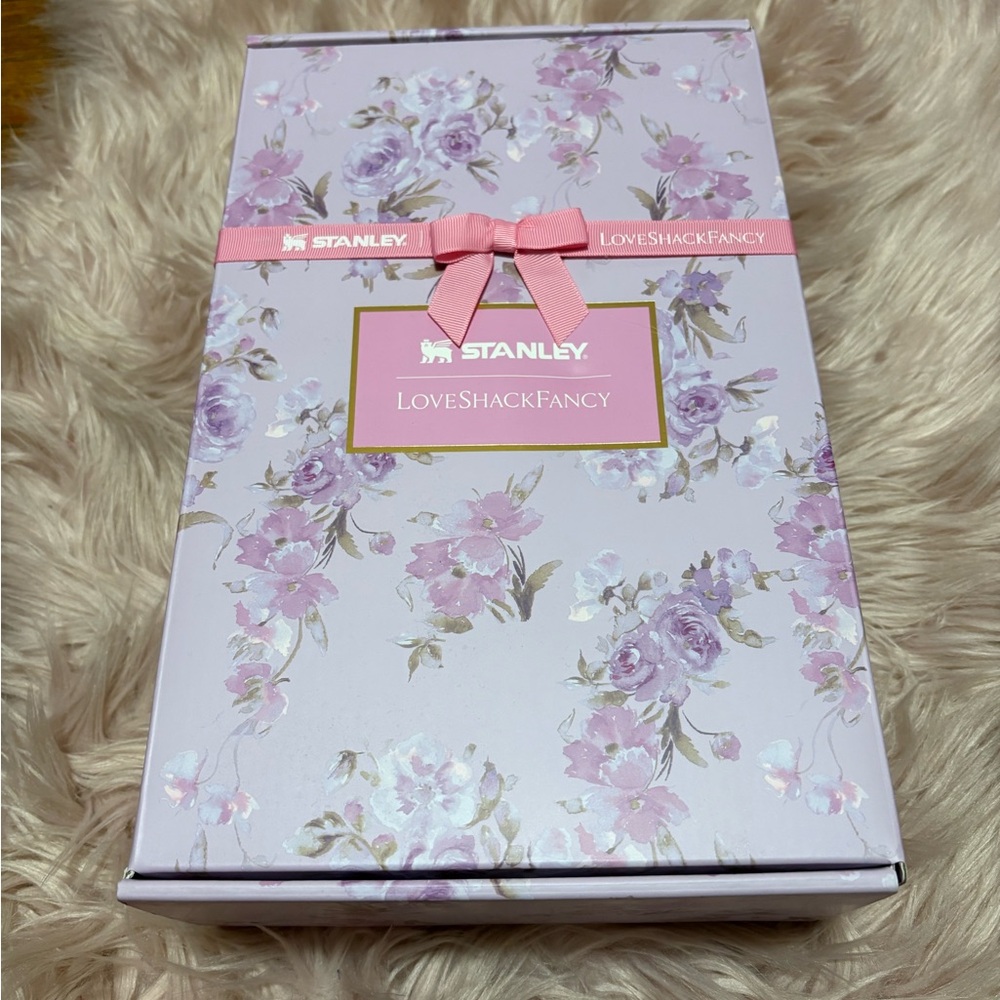 Stanley X LoveShackFancy Happy Thoughts Purple Tumbler BRAND NEW in original box